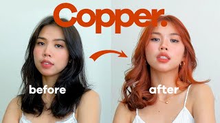 Dyeing my black henna hair to copper red  NO BLEACH [upl. by March100]