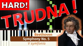 🎹 V symfonia L van Beethoven  Piano Tutorial TRUDNA wersja 🎵 NUTY W OPISIE 🎼 [upl. by Yelraf294]