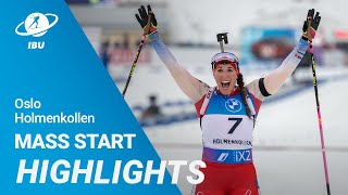 World Cup 2324 OsloHolmenkollen Women Mass Start Highlights [upl. by Brenn660]