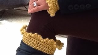 How To Crochet Glamas Ruffly Boot Cuffs [upl. by Drusus]