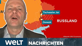 UKRAINEKRIEG Häuserkampf um Tschassiw Jar – Putins neues Ziel im Donezk  WELT Stream [upl. by Nhor]