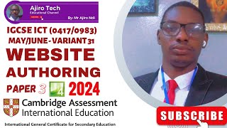 IGCSE ICT 04170983 Paper 3 Website Authoring May June 2024 Variant 31  Microsoft Expression Web [upl. by Daryle687]