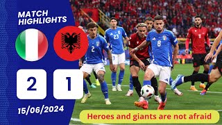 Italy vs Albania 21 Highlights Bastoni Barella Bajrami  Euro 2024 [upl. by Badr]