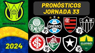 Pronósticos Brasileirao Jornada 33  Liga Brasileña 2024 [upl. by Leisha]