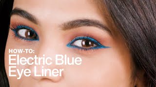 HOW TO Neon Blue Eye Liner  MAC Cosmetics [upl. by Zohar]