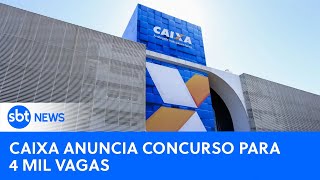 Caixa Econômica Federal realiza concurso para contratar quatro mil pessoas  SBTNewsnaTV 220224 [upl. by Nikos]