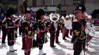 Pipers Playing Auld Lang Syne Mini Military Tattoo City Square Dundee Scotland [upl. by Cherey413]