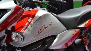 Hero Splendor iSmart i3S Intelligent Start Stop Motorcycle Review From Auto Expo 2014 [upl. by Dagny]