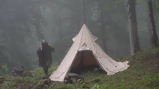 COZY CAMPING IN HEAVY RAINSTORM RELAXING TENT EXPERIENCE [upl. by Ecyar]