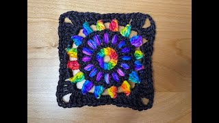 Stained Glass Sunburst Granny Square [upl. by Elamaj]