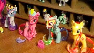 My Little Pony SUNSET SHIMMER amp Crystal Princess Celebration Ponies 2013 Review by Bins Toy Bin [upl. by Oicnerolf]