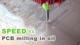 PCB milling in oil  SPEED 6x [upl. by Ackerley]