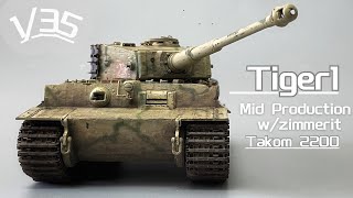 Takom 2200 135 Tiger I Mid Production wzimmerit Full build Part 2 [upl. by Erminie173]