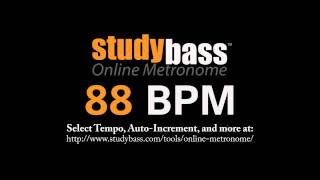 88 BPM Online Metronome 3 min  StudyBass [upl. by Melitta]