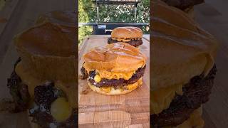 Cheddar and jalapeno burgers on the FYR grill fyrstarter [upl. by Elokkin]