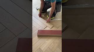 Desert Oak Laminate Herringbone Fitting Process [upl. by Imaj]