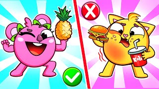 Healthy Food vs Junk Food Song 🍔🥗 Healthy Habits  Funny Kids Songs 😻🐨🐰🦁 by Baby Zoo Karaoke [upl. by Sartin639]