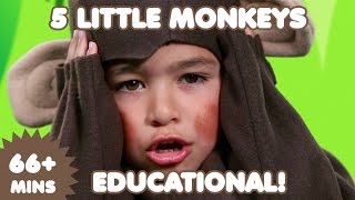 5 Little Monkeys  60 Mins of Educational Songs for Kids  Nursery Rhymes [upl. by Churchill]