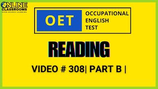 OET Reading Part B 4  OET 20 Online Classroom oetreading [upl. by Atteuqahs]