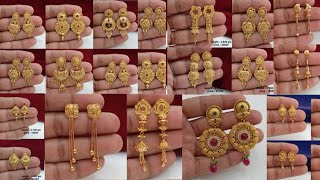 new trendy stylish gold earrings designs 2024 with weight amp price  latest gold earrings designs [upl. by Ativoj]