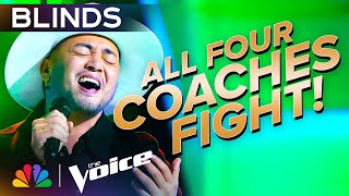 Sofronio Vasquezs Dazzling Voice Gets an INSTANT FourChair Turn  The Voice Blind Auditions  NBC [upl. by Melnick]