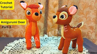 Detailed Amigurumi Deer Tutorial  Crochet Baby Deer  How to crochet a baby deer  part3 [upl. by Charleen]