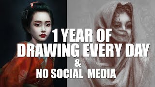 1 Year of DRAWING amp PAINTING Every day  10 000 DRAWINGS  TOUGH LESSONS on IMPROVEMENT [upl. by Quincy]