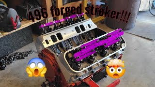 496 build lifters pushrods rockers and valve covers installed [upl. by Joy725]