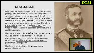 71 RESTAURACIÓN 18741902 CÁNOVAS DEL CASTILLO Y EL TURNO DE PARTIDOS CONSTITUCIÓN 1876 I [upl. by Eikcin]