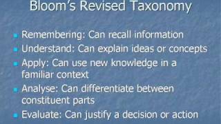 Blooms Taxonomy and Lesson Planning [upl. by Germayne]