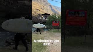 Morning paddle on the Paro Chhu in Bhutan kayaking bhutan [upl. by Kitti]