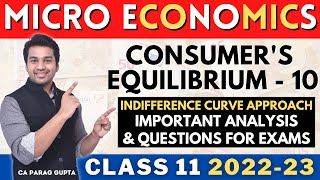 Class 11  MICRO ECONOMICS 202223  Consumers Equilibrium  10  IC Approach Important Questions [upl. by Latrell]