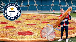 I Made The Worlds Largest Pizza 132 Feet [upl. by Nosraep344]