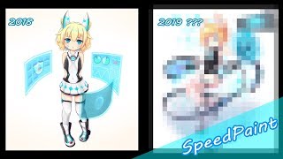 【Speedpaint】OC RedesignVAi Jercy NekoD Timelapse 4 [upl. by Nnylylloh215]