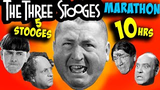 The Three Stooges Film Festival  5 STOOGES  10 HOURS Moe Larry Curly Shemp and Joe [upl. by Sol]