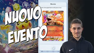 POKEMON POKET GUIDA AL NUOVO EVENTO COMPARSE MASSICCE FUOCO [upl. by Nerek685]