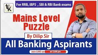 Mains Level Puzzle TaiyariKaro  sbipo mains bankpo puzzle [upl. by Merrile]