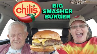 Chilis NEW Big Smasher Burger Review foodreview chilis honestfoodreviews [upl. by Ahsimrac]