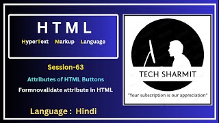 Attributes of HTML Button Tag  formnovalidate Attribute Session63 [upl. by Annoynek]