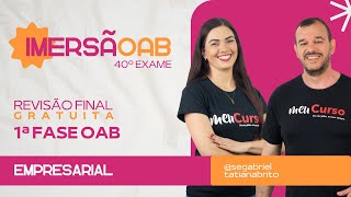 Os TEMAS QUE MAIS CAEM em Empresarial na OAB  Imersão 1ª Fase 40º [upl. by Ttenaej56]