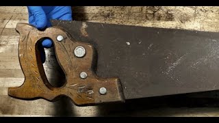 Disston Hand Saw Restoration with extra ASMR scraping [upl. by Landbert]