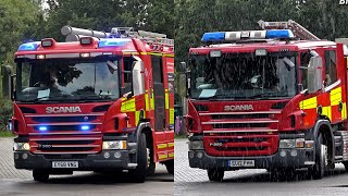 OLD VS NEW Surrey Fire amp Rescue Service Scania P280 and P360 Turning Out from Fordbridge [upl. by Aretta]