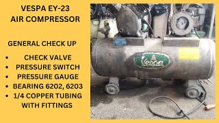 VESPA EY23 AIR COMPRESSOR 15HP GENERAL CHECK UP WITH MISSING PARTS [upl. by Nnaear]