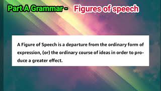 General English Part A Grammar  figures of speech  TNPSC Group 22a [upl. by Akenna]