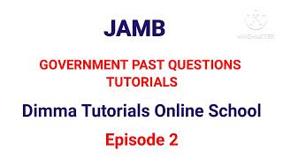 Government Online Tutorials for JAMB and WAEC Candidates JAMB Past Questions Revision government [upl. by Eidnas718]