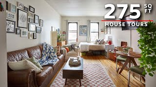 House Tours A 1800 275 SQ FT Studio in New York City [upl. by Lebasiairam]