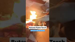 Butane Flame Torch to Grill Barbecue or light wood fire fast barbeque barbecuegrill butanetorch [upl. by Fital419]