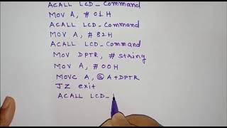 Lecture 26 8051 Assembly language program to interface LCD  LCD Programming [upl. by Agnot]