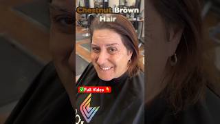 Chestnut Brown Hair hair shortfeed beauty haircolor k18 hairstyle haircut redken [upl. by Gitel436]