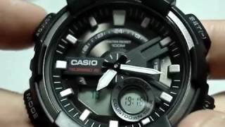 Casio AEQ110W1AVEF Настройка часов [upl. by Eibocaj948]